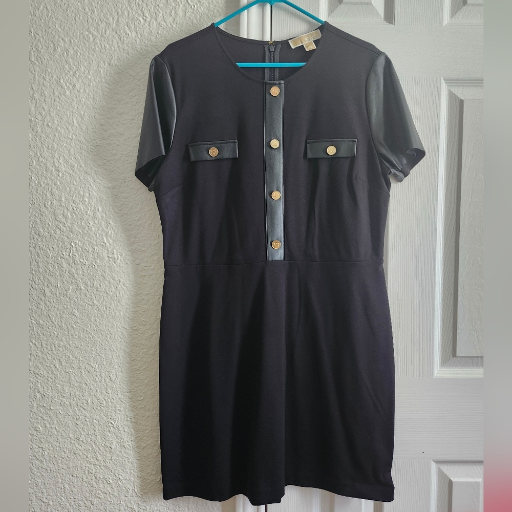 Michael Kors Black Dress with Gold Buttons